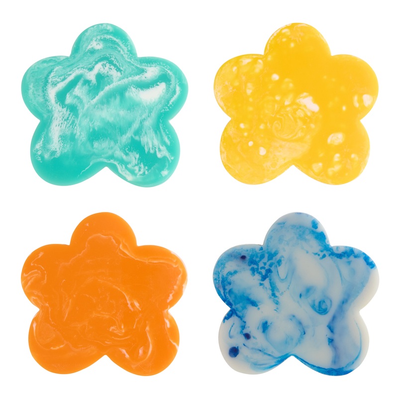 Multicolor Resin Flower Shaped Coasters 4 Pack