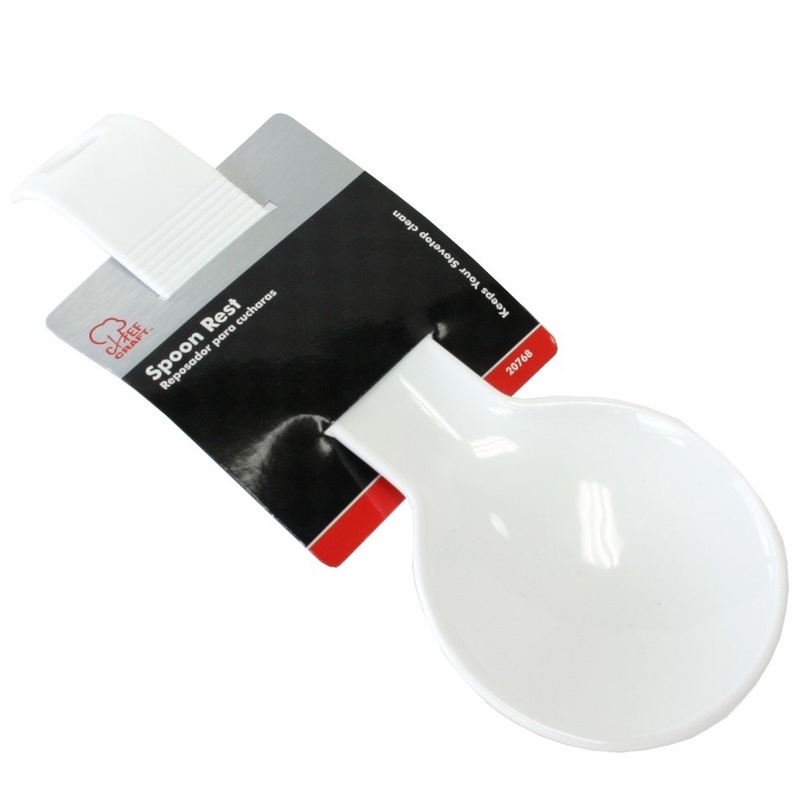 Spoon Rests – White, Plastic, 11.75″
