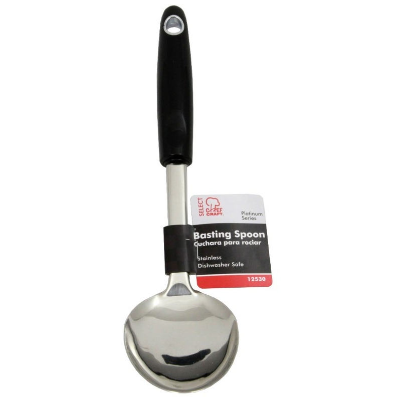 Stainless Steel Basting Spoons – Black, 12″