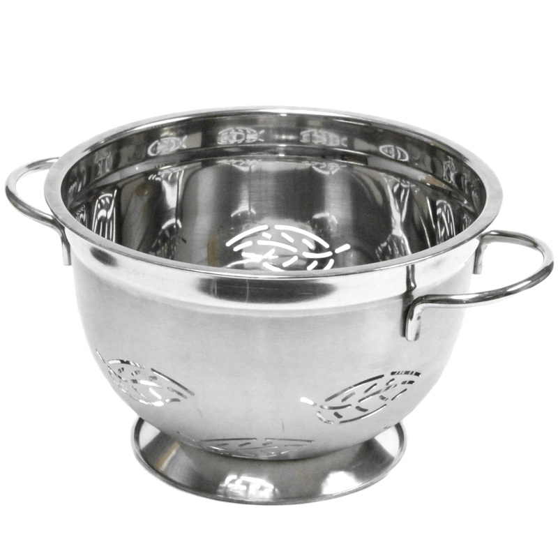 Stainless Steel Colanders – 5 Quart, Leaf Design