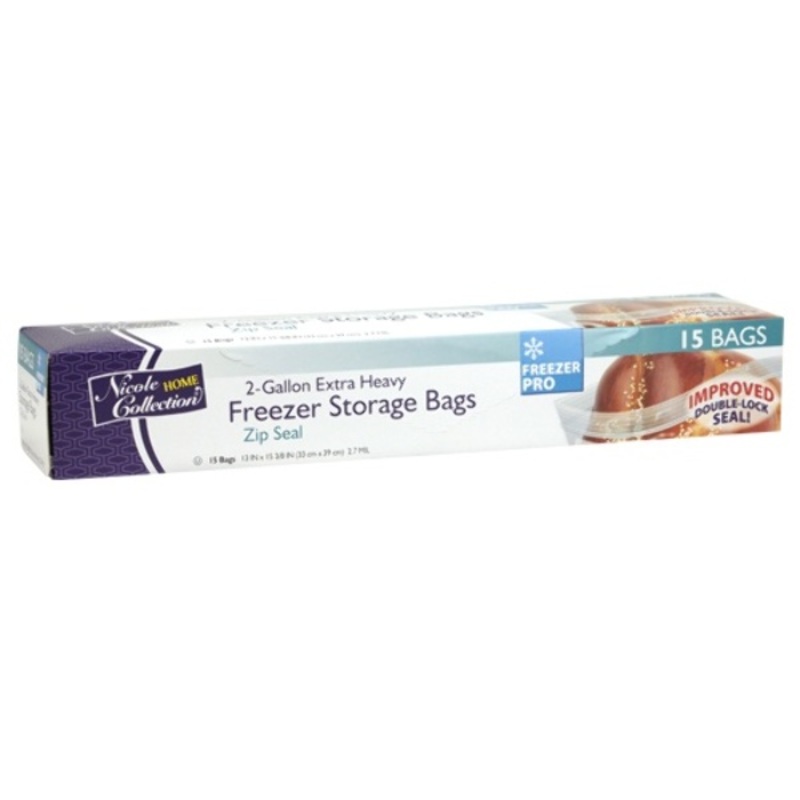 Freezer Storage Bags – 2 Gallon, Zip Seal, 15 Pack, Heavy Duty