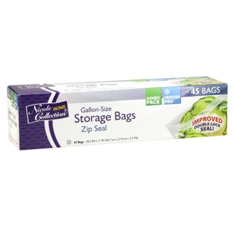 Gallon Double Seal Storage Bags – 45-Pack, Kosher Certified