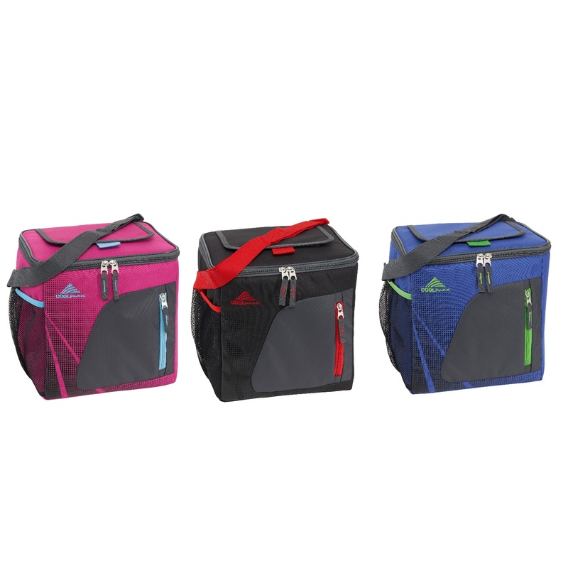 Insulated Cooler Bags – Multicolored, Mesh Pocket, 24 Pack