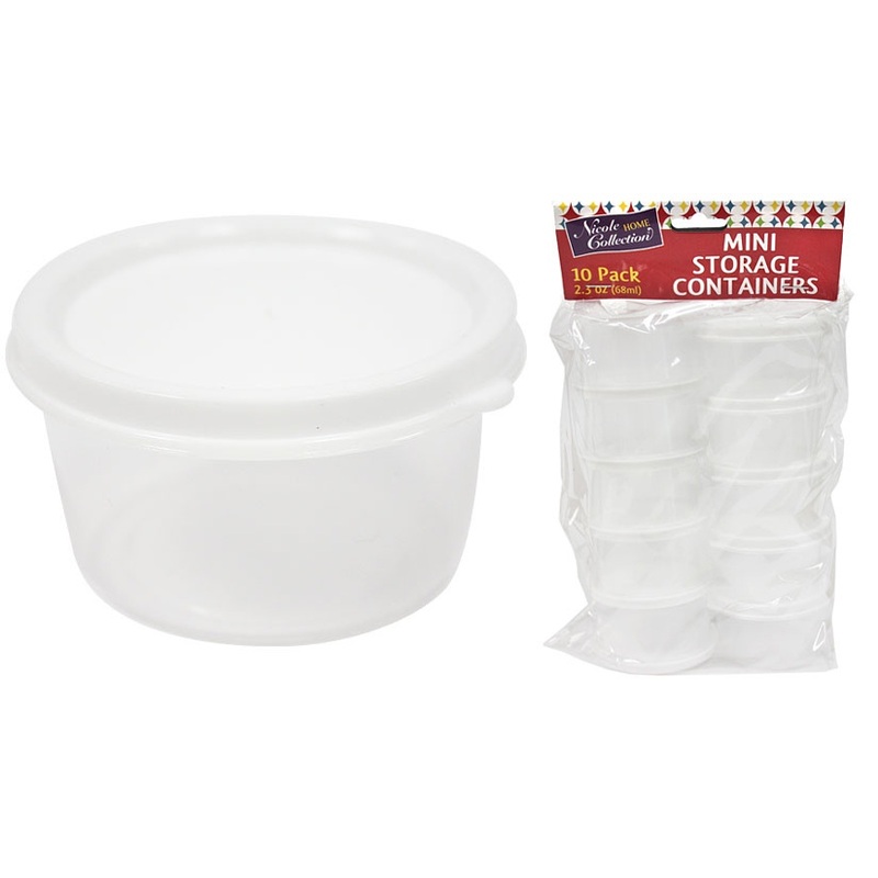 Mini Storage Containers – Round, 2.3 oz, 10 Pack