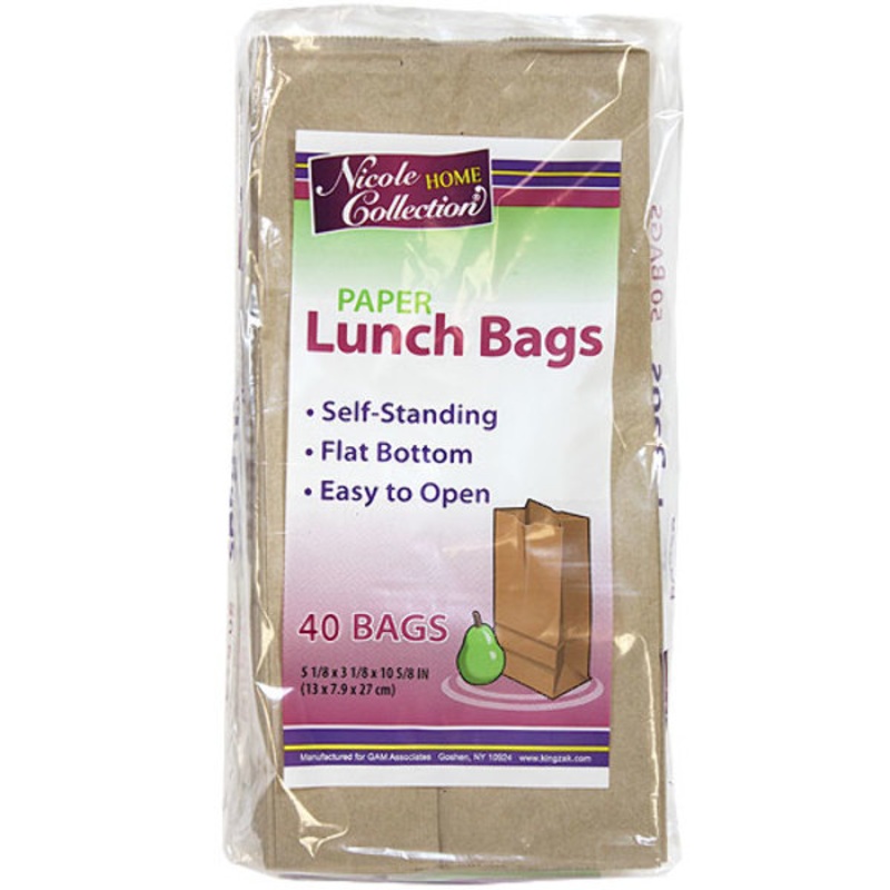 Paper Lunch Bags – 40-Packs, Natural Color