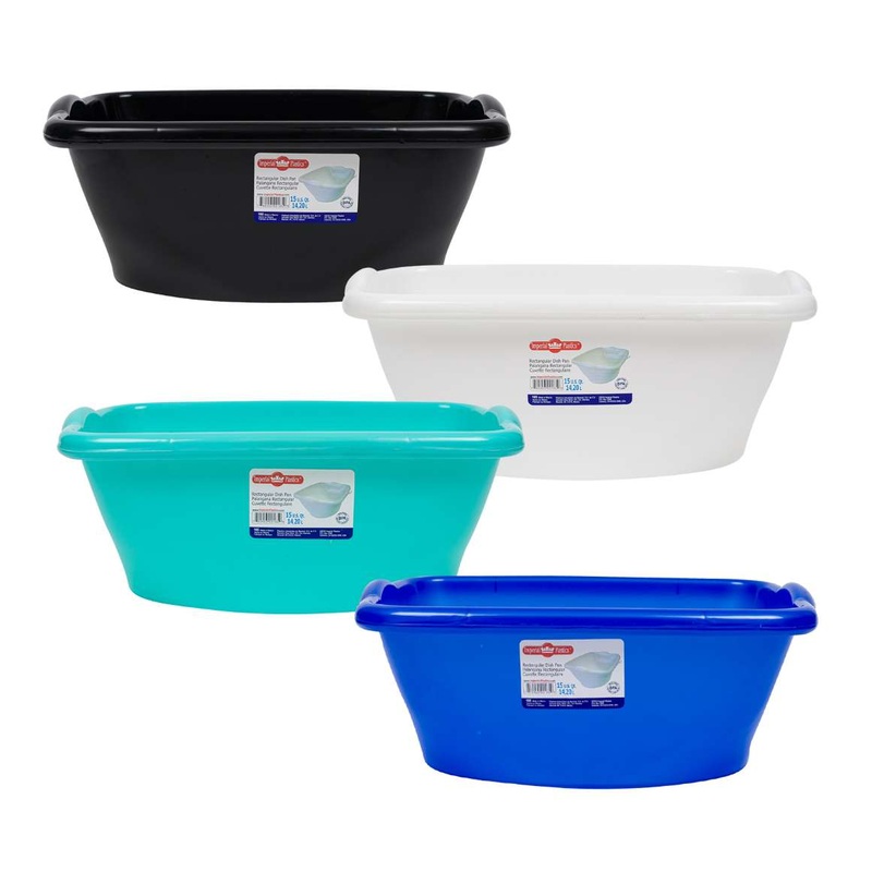 Plastic Rectangular Dish Pans – Assorted, 15 qt