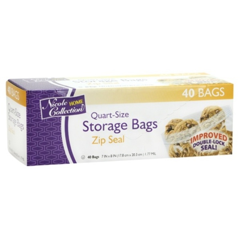 Quart-Size Double Seal Storage Bags – 40-Pack, Kosher Certified