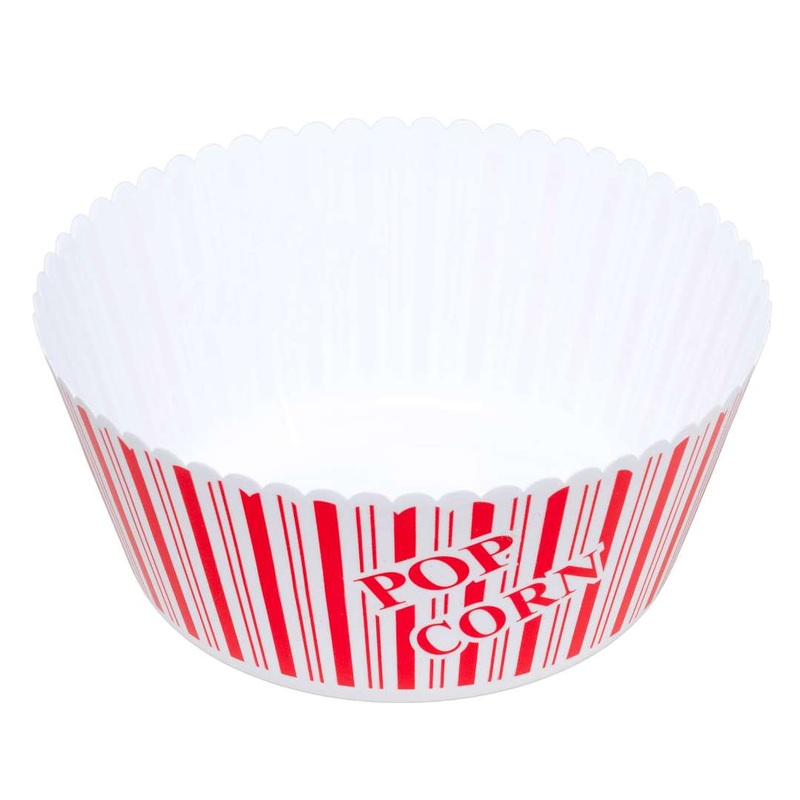 Round Popcorn Bowls – Red & White Striped