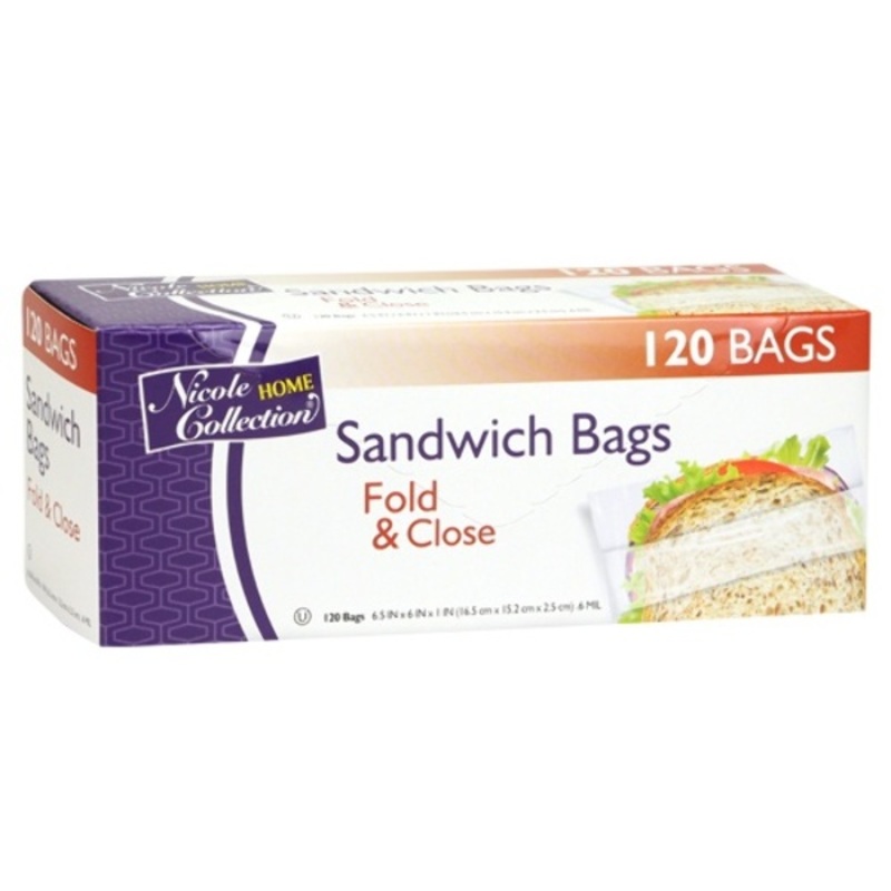 Sandwich Bags – Fold & Close, 120 Count, Kosher Certified