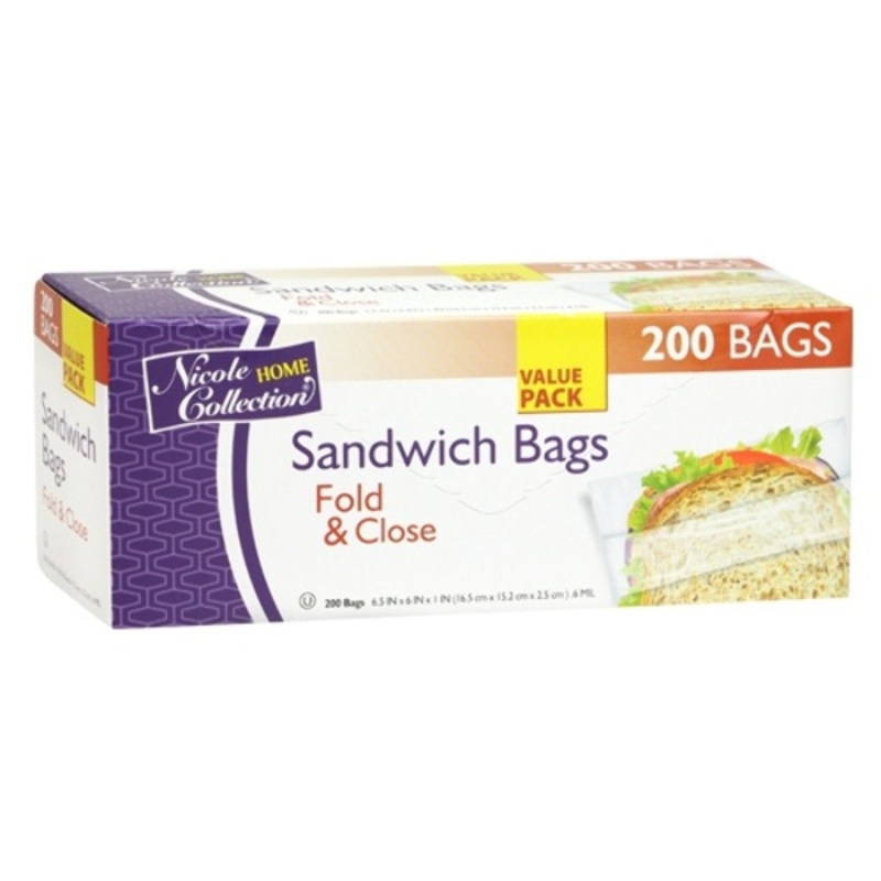 Sandwich Bags – Fold & Close, 200 Count, Kosher Certified