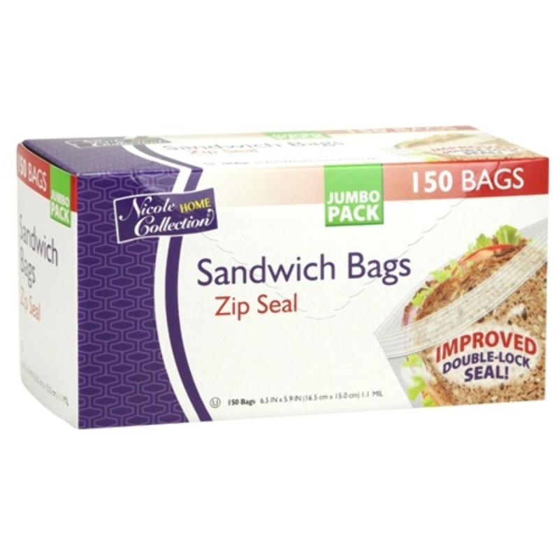 Sandwich Zip Seal Bags – 150 Bags per Jumbo Box, 6.5″ x 5.9″