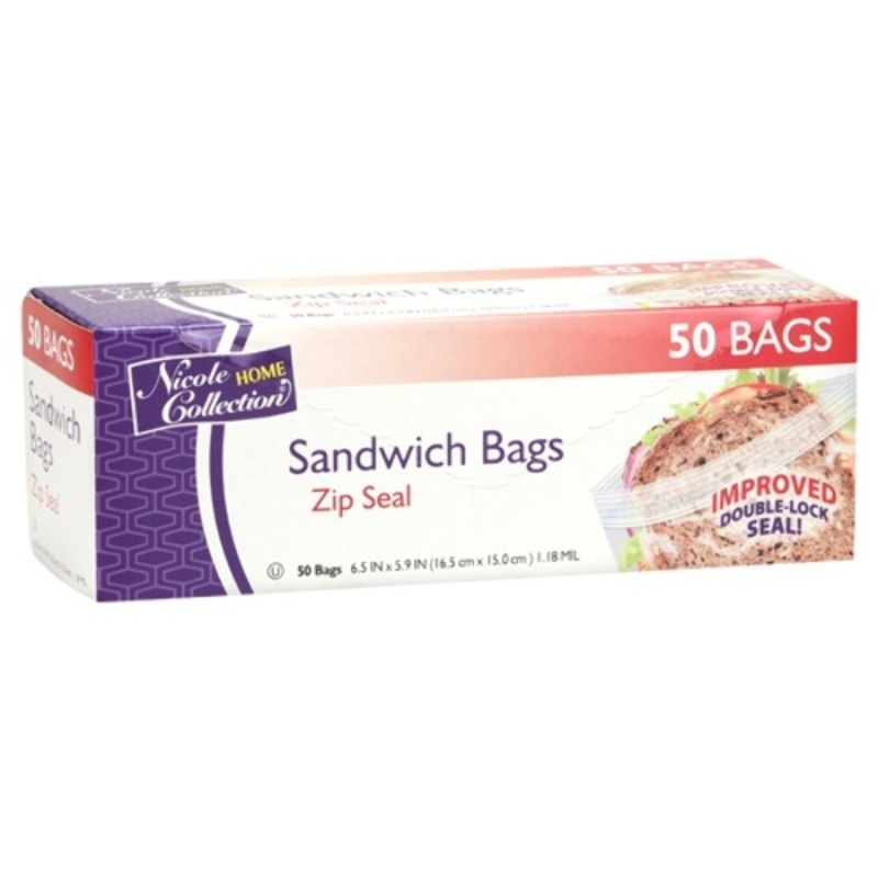 Sandwich Zip Seal Bags – 50 Bags per Box, 6.5″ x 5.9″