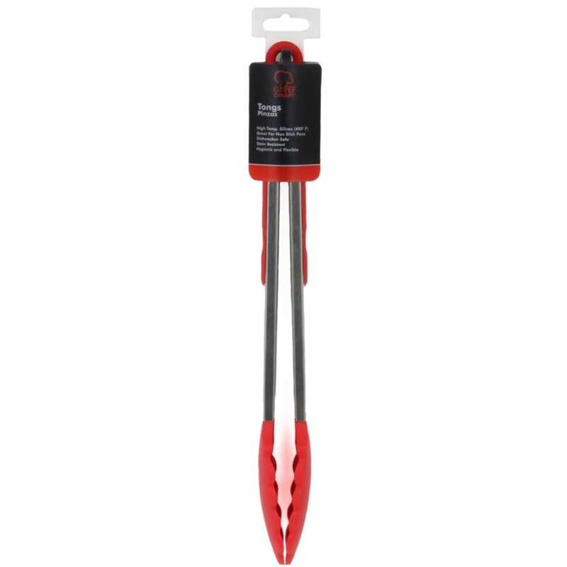 Silicone Tongs – Red, Bacteria Resistant