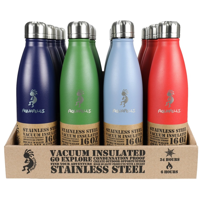 Vacuum Insulated Water Bottles – 16 oz, Assorted