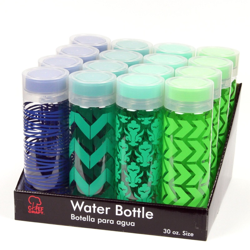 Water Bottles – 30 oz, 4 Designs, Counter Display