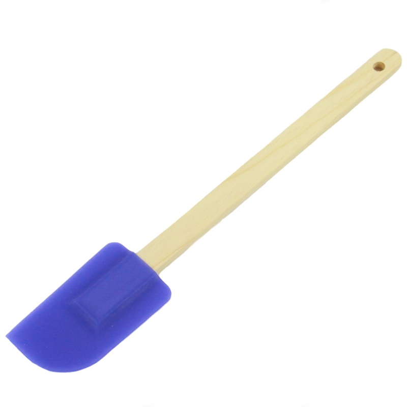 Wooden Handle Spatulas – Silicone, Blue & Red
