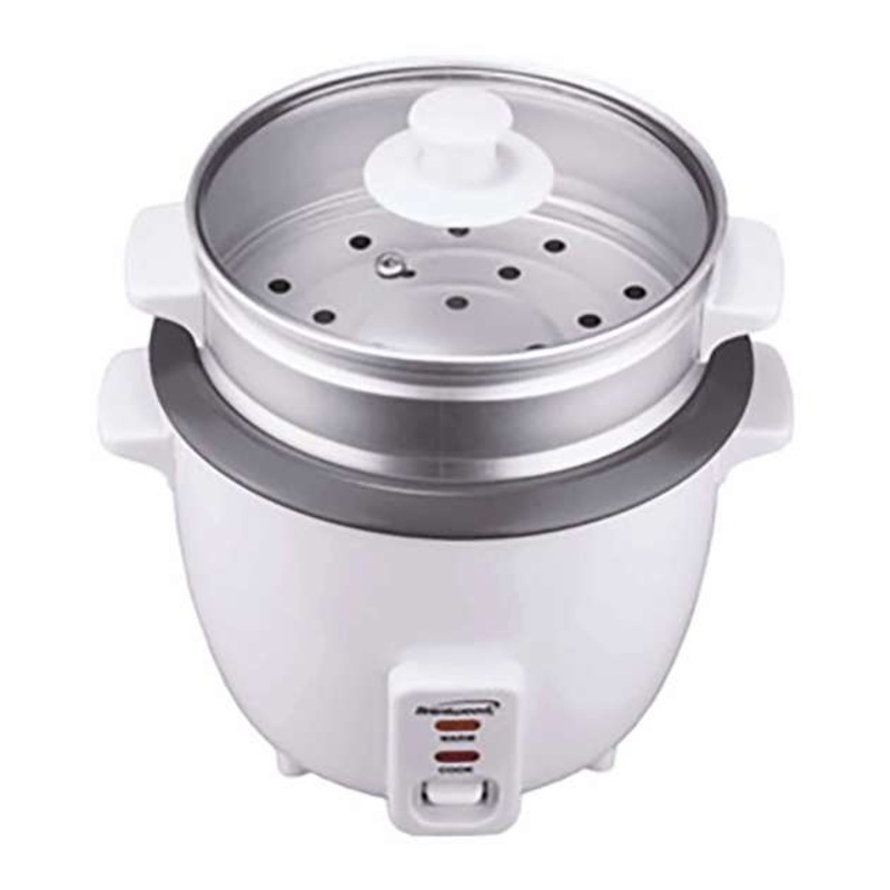 5-Cup Rice Cooker with Steamer, White