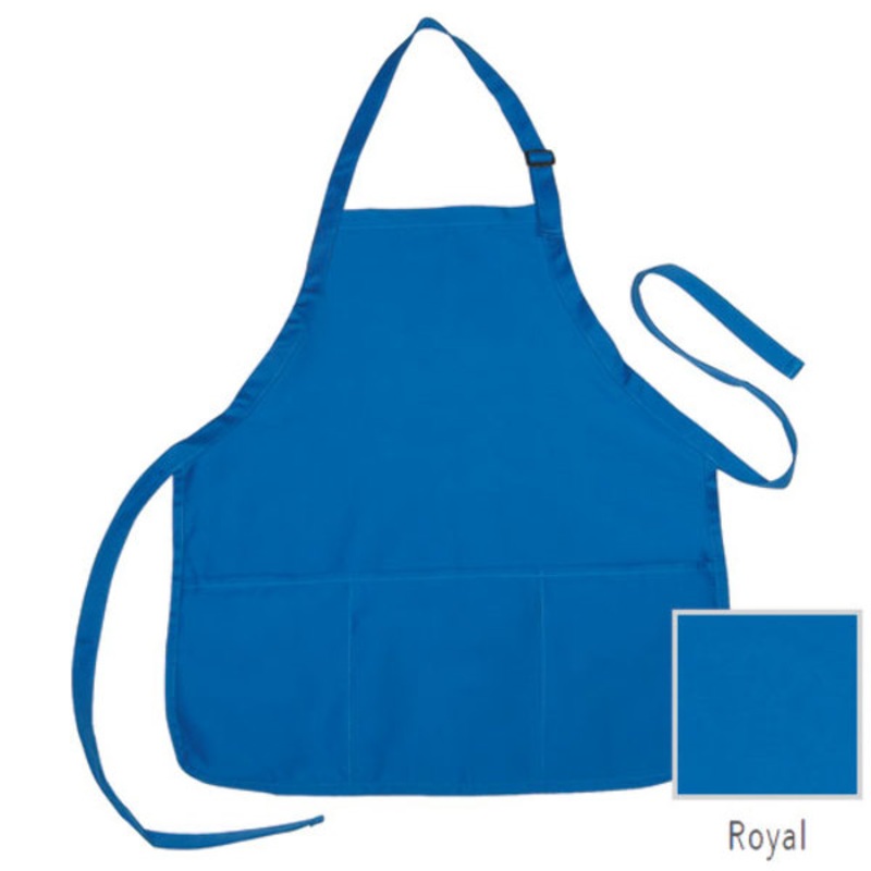 Apron – 3 Pockets, Royal Blue, Poly-Cotton