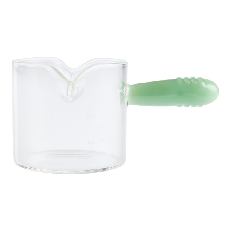 Jade Milk Glass Handled Espresso Measuring Cup