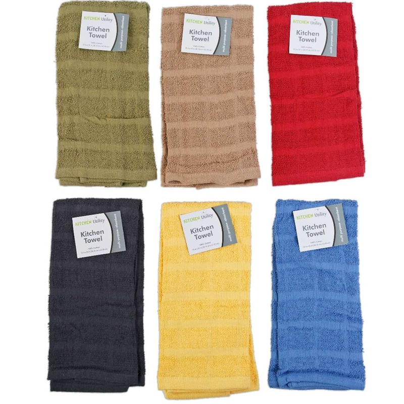 Kitchen Towels – Assorted Colors, 15 x 25″