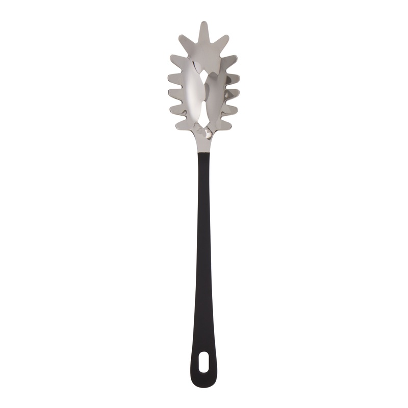 Matte Black and Brass Stainless Steel Pasta Server