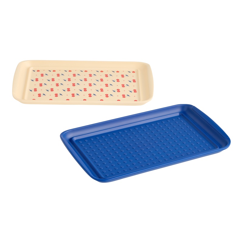 Melamine Outdoor BBQ Food Prep and Serving Trays 2 Pack