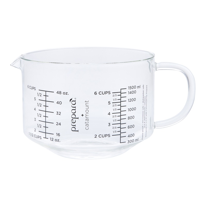 Prepara Catamount 6 Cup Glass Measuring Batter Bowl