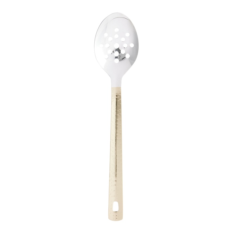 Two Tone Hammered Stainless Steel Slotted Spoon