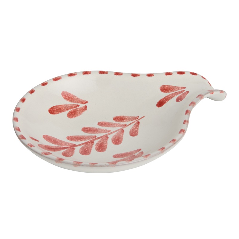 Almada Coral Hand Painted Botanical Spoon Rest