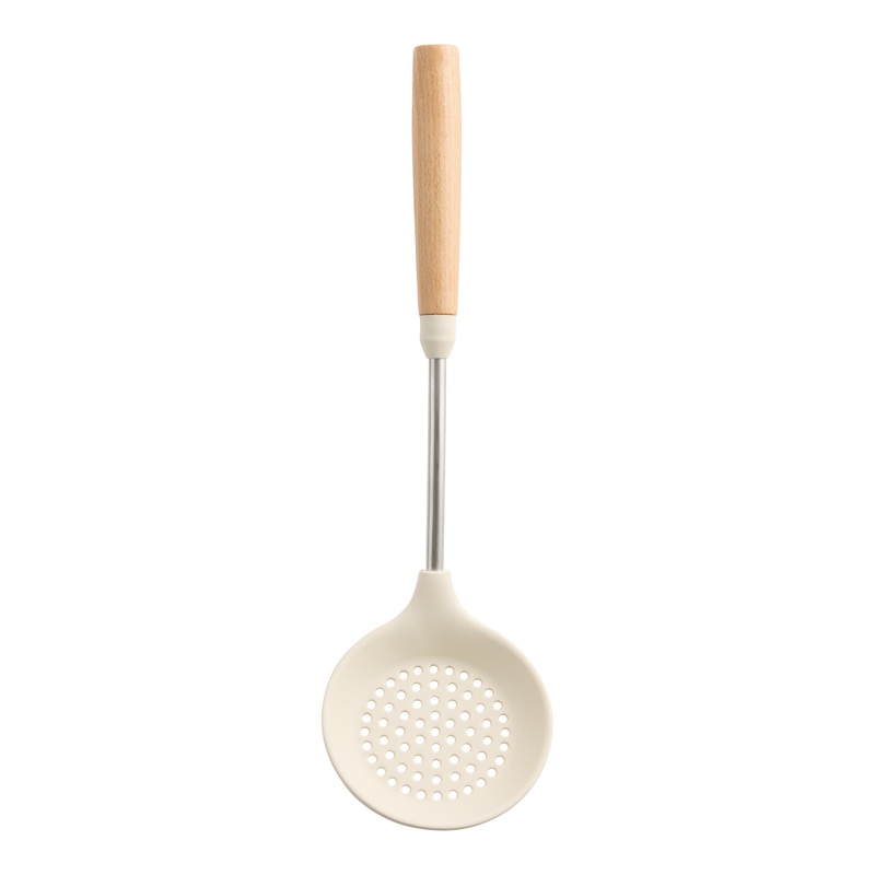 Cream Silicone and Wood Skimmer
