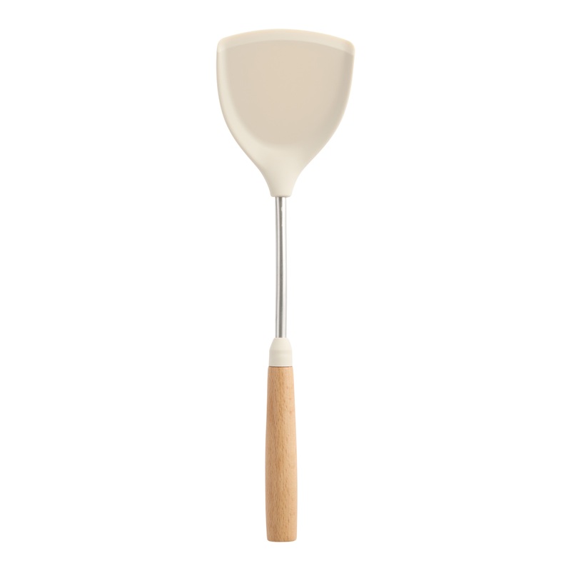 Cream Silicone and Wood Turner
