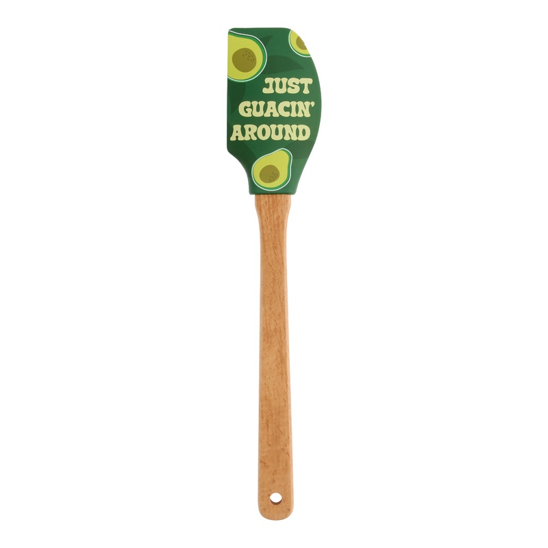 Green Silicone and Wood Just Guacin’ Around Avocado Spatula