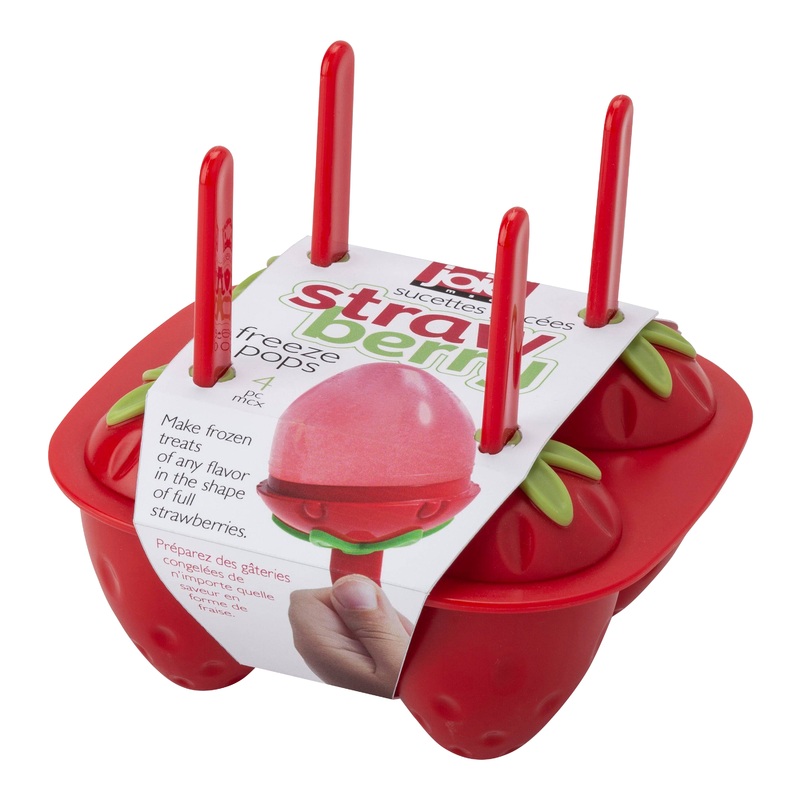 Joie Silicone Strawberry Figural Freeze Pop Mold 4 Piece Set