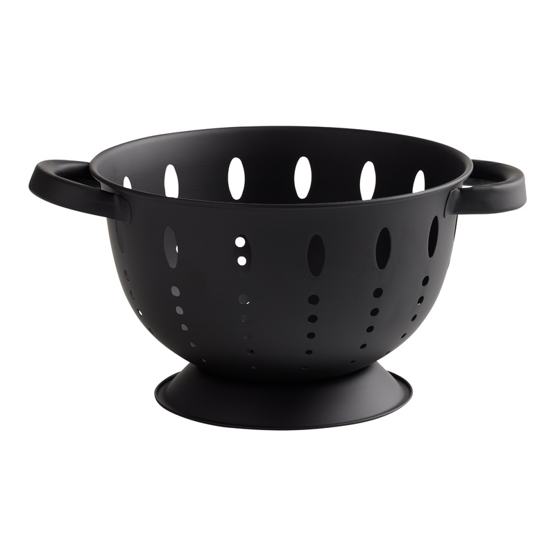 Matte Black Stainless Steel Footed Colander