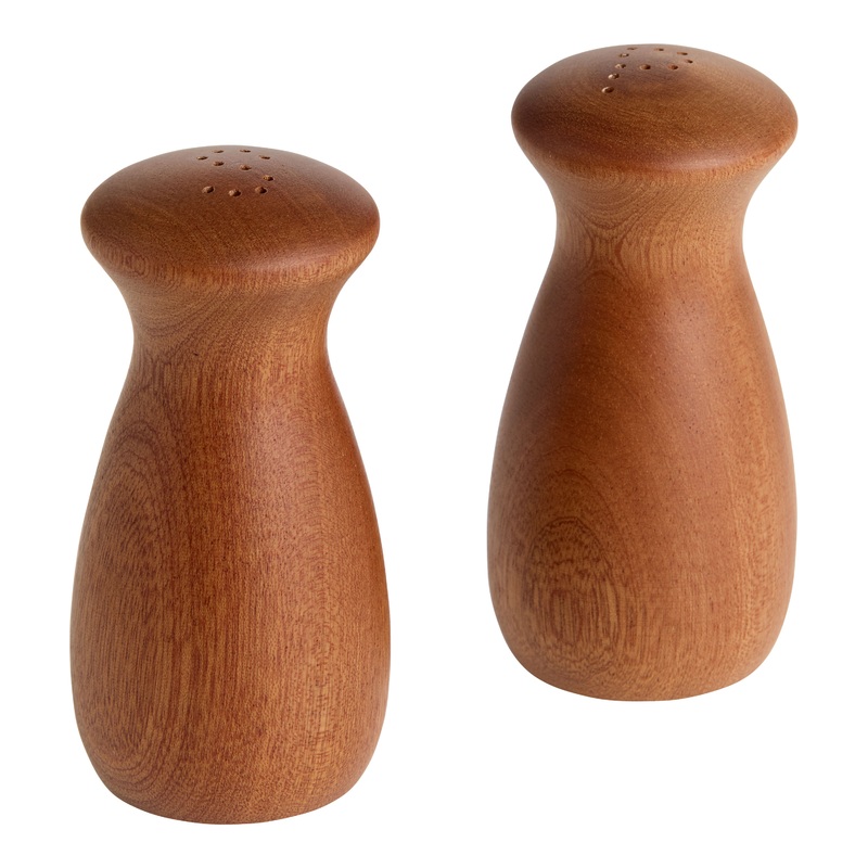 Natural Sapele Wood Salt and Pepper Shaker Set