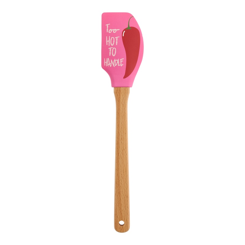 Pink Silicone and Wood Too Hot to Handle Chili Spatula