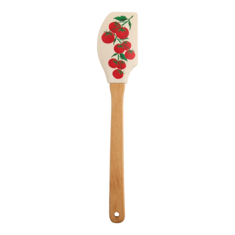 Red and Green Silicone and Wood Vine Tomatoes Spatula