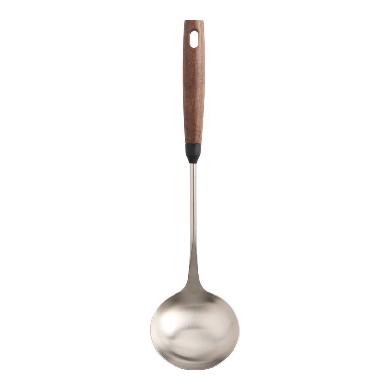 Stainless Steel and Black Walnut Wood Ladle