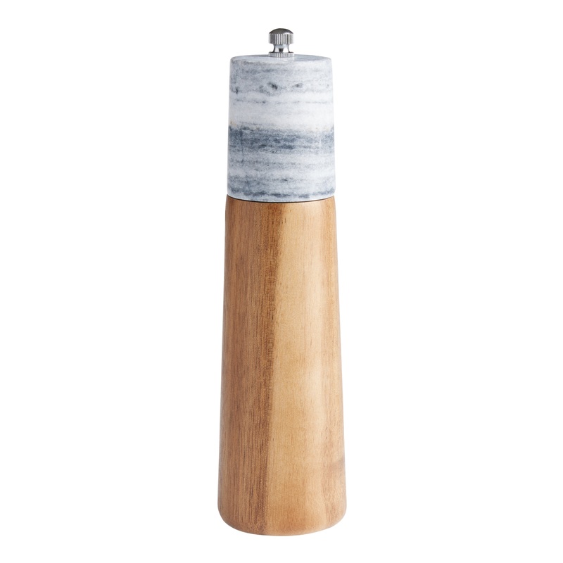 White Marble and Acacia Wood Spice Grinder