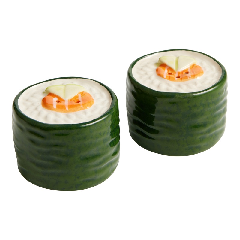 Ceramic Sushi Hand Painted Figural Salt and Pepper Shaker Set