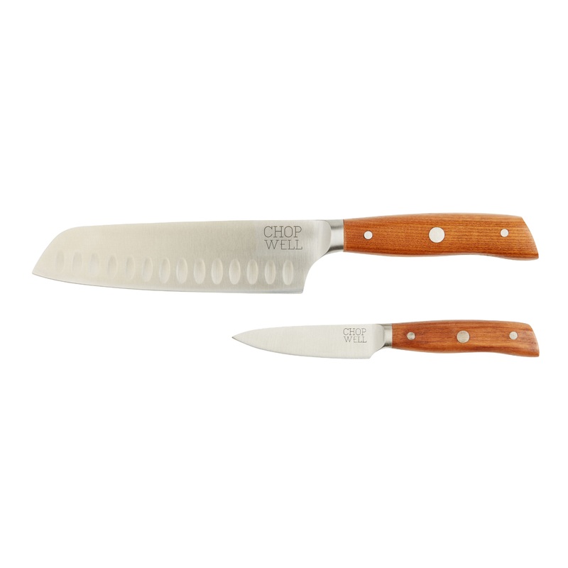 Chopwell Carbon Steel and Ash Wood 2 Piece Knife Set