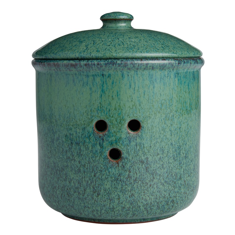Peacock Blue Reactive Glaze Ceramic Garlic Keeper