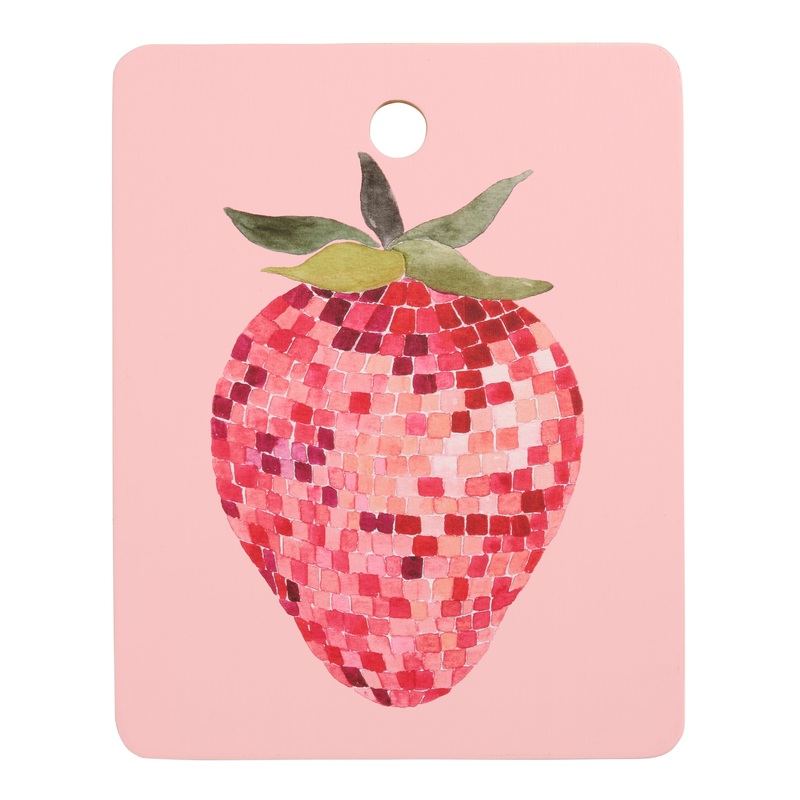 Society6 Small Bamboo Disco Strawberry Cutting Board