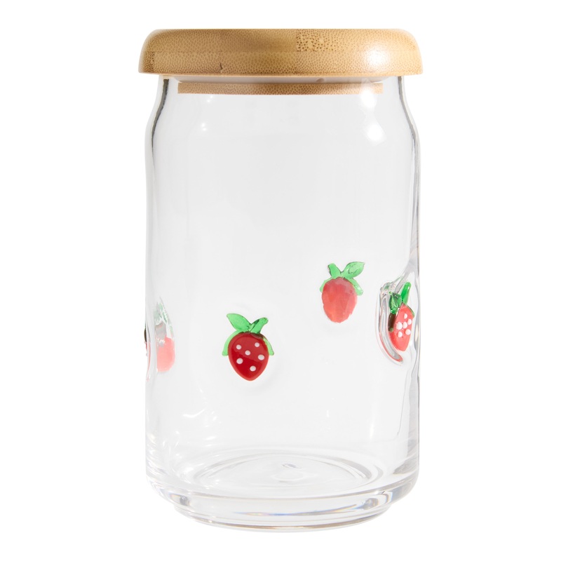 Charm Inlay Tall Glass and Bamboo Storage Canister