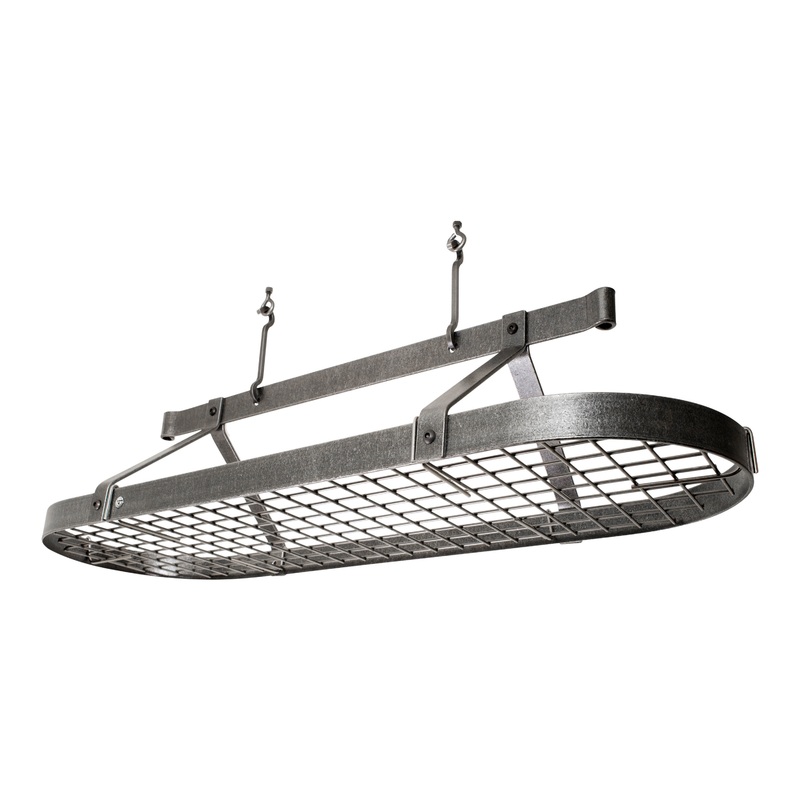 Enclume 48 Inch Hammered Steel Ceiling Pot Rack