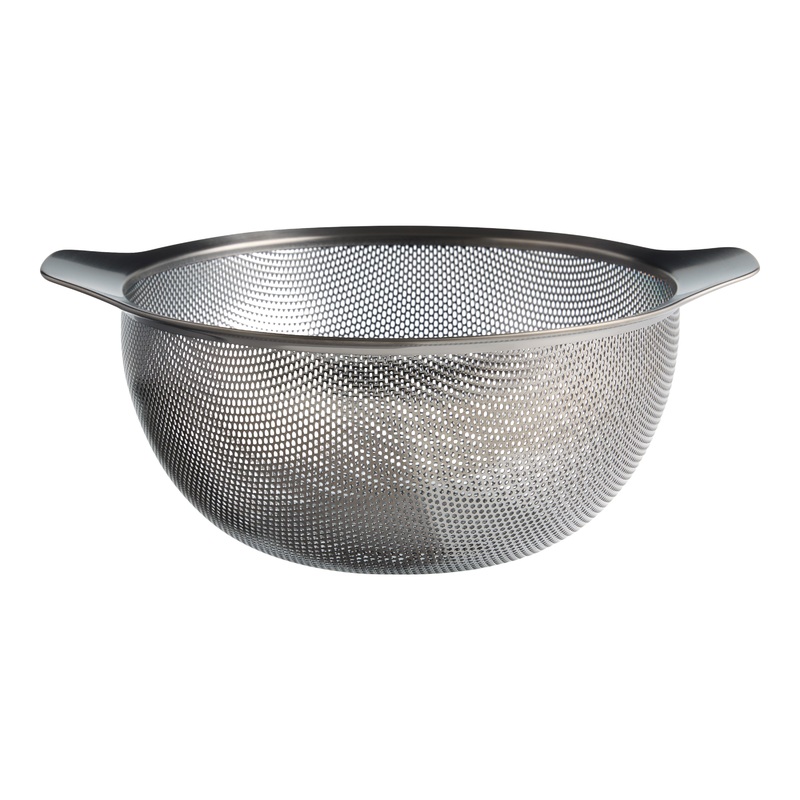 Graphite Black Mesh and Stainless Steel Colander