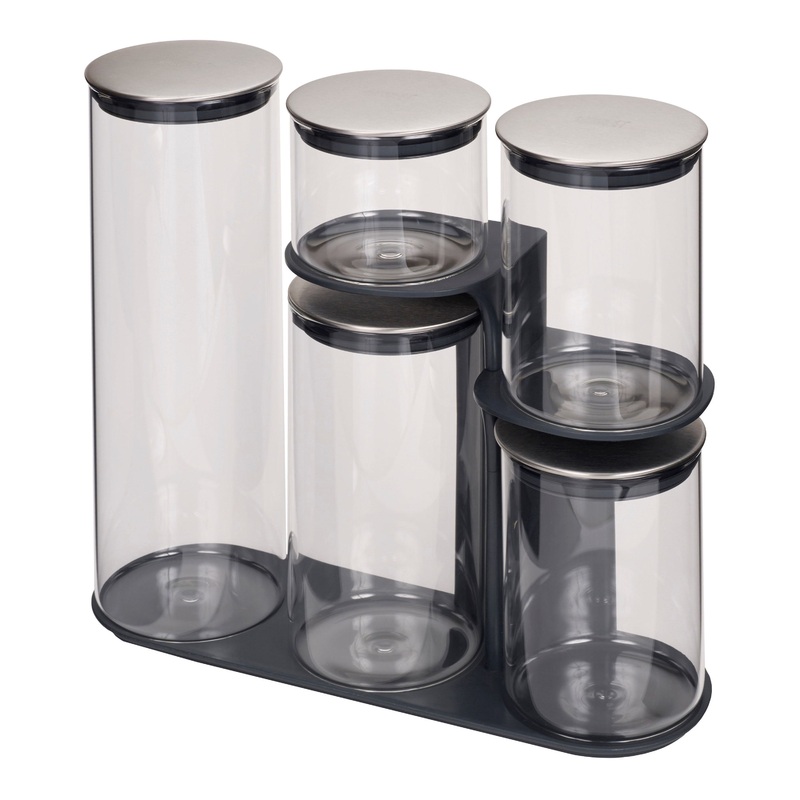 Joseph Joseph Podium Glass 5 Piece Storage Set with Stand