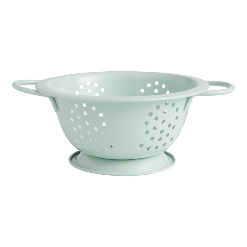 Mini Sage Green Stainless Steel Footed Colander Set of 2