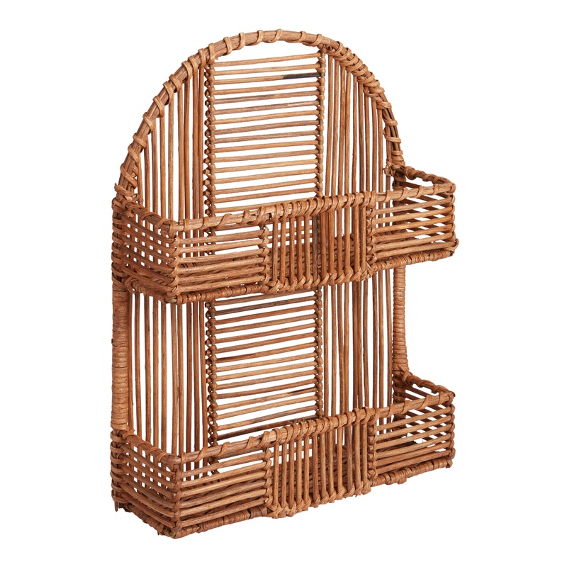 Natural Rattan 2 Tier Countertop Spice Rack