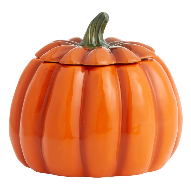 Orange Ceramic Pumpkin Cookie Jar